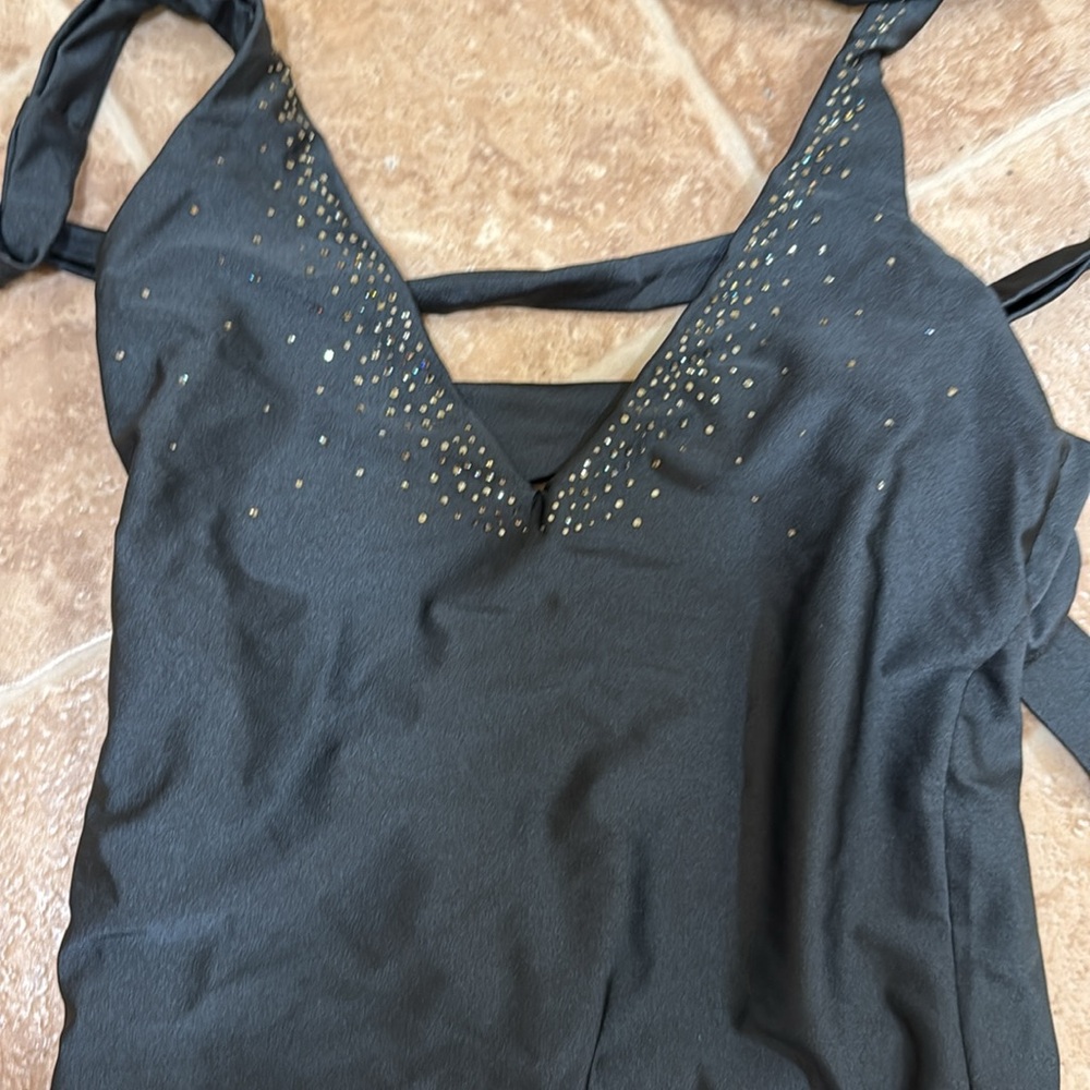 Bellissima Elegant Black One-Piece Swimsuit with SWAROVSKI elements